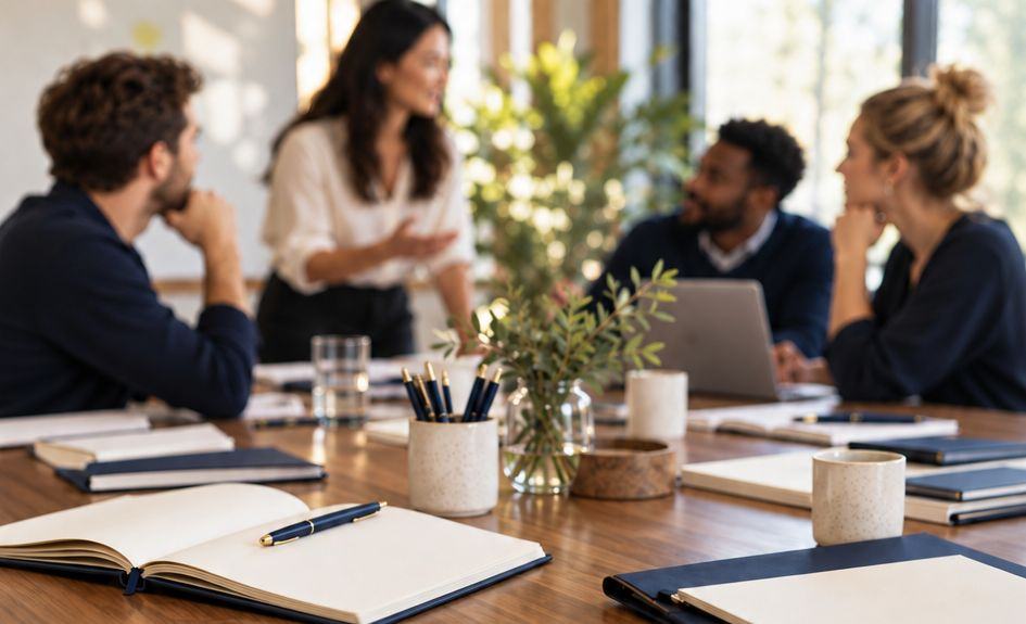 Atelier de travail en équipe autour d'une table