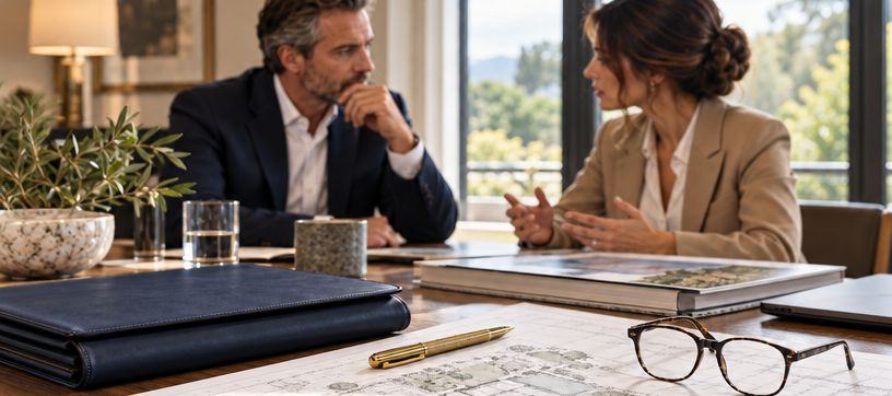 Deux professionnels préparent une réunion